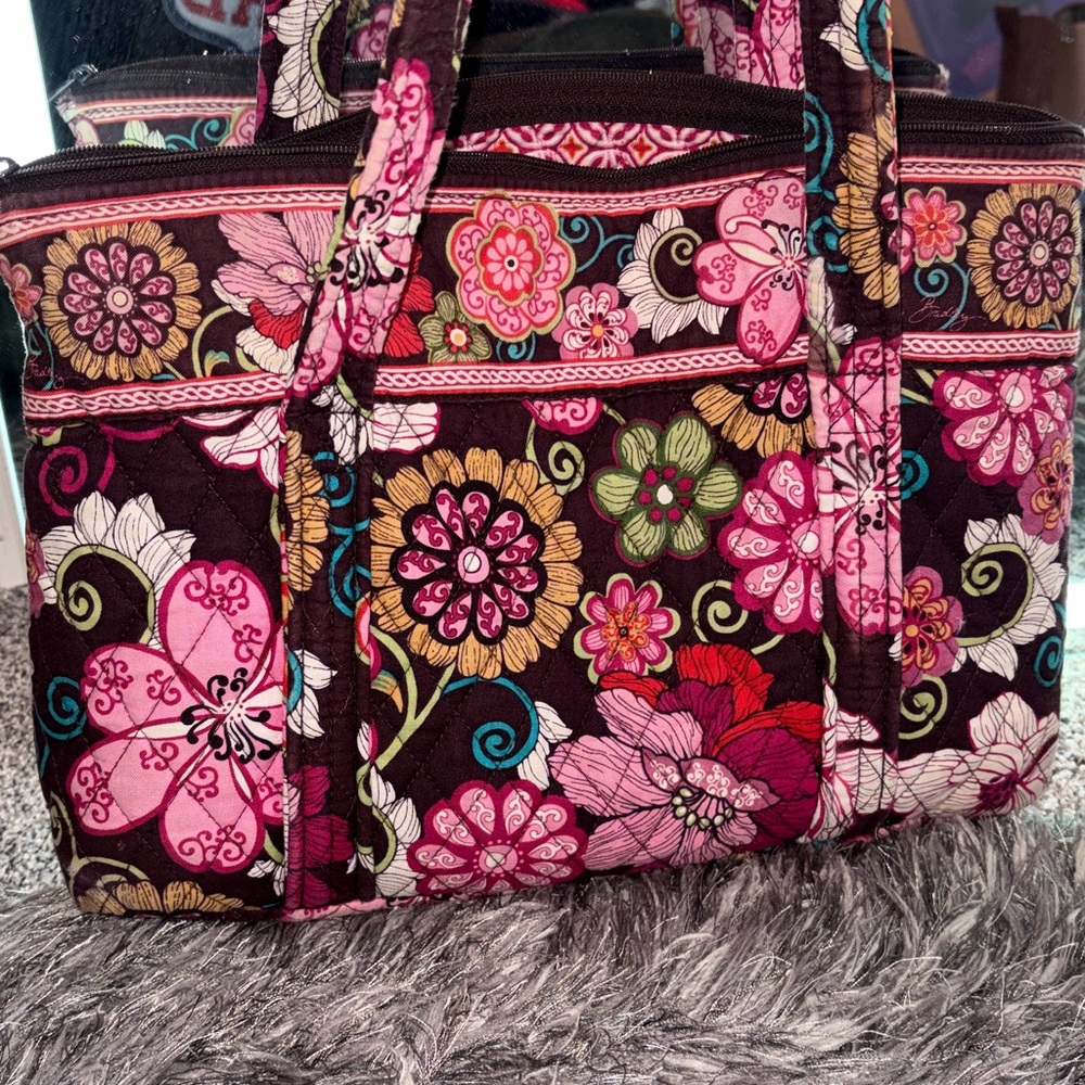Vera Bradley Floral Patterned Tote Bag - Picture 3 of 12